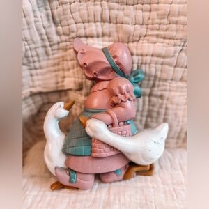 Vintage girl with  geese  wall decor